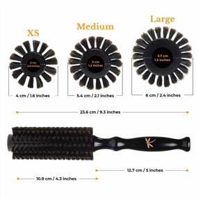 img 2 attached to Get Salon-Worthy Hair At Home With Belula'S Soft Boar Bristle Round Brush Set - Ideal For Adding Volume And Body!