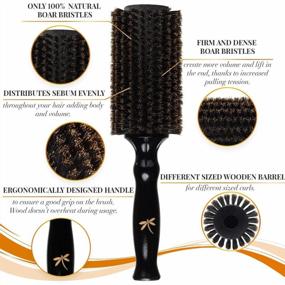 img 3 attached to Get Salon-Worthy Hair At Home With Belula'S Soft Boar Bristle Round Brush Set - Ideal For Adding Volume And Body!