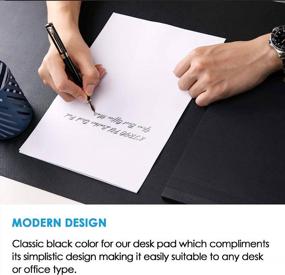 img 1 attached to KTRIO Leather Desk Mat Mouse Pad - Large Waterproof Desk Blotter Protector, 31.5 x 15.7 inches Non-Slip Desk Cover and Writing Mat for Keyboard, Laptop, Office, and Home in Black