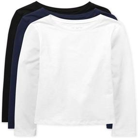 img 2 attached to 👚 Girls' Sleeve Layering T-Shirt by Childrens Place - Clothing and Tops, Tees & Blouses