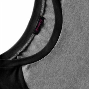 img 1 attached to Стильные и удобные нижние топы с полосками Anmery для женщин - пуловер-туника из хлопковой смеси с длинными рукавами серого и черного цветов