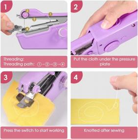 img 2 attached to Levelasa Handheld Sewing Machine: Mini Cordless Portable Electric Stitch Tool for Fabric, Clothing & Kids Cloth - Home & Travel Use