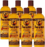 howard products feed-n-wax wood polish & conditioner, orange (pack of 6, 16 oz) logo