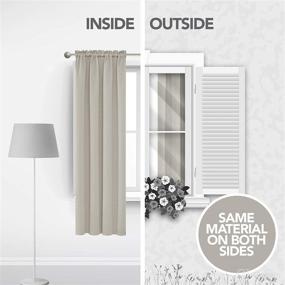 img 3 attached to 🏠 Deconovo Blackout Curtains Set of 2 Panels with Tiebacks – 38x54 Inch, Rod Pocket Style, Light Beige – Ideal for Living Room
