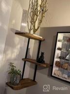 img 1 attached to Love-KANKEI Corner Shelf Wall Mount Of 3 Tier Rustic Wood Floating Shelves For Bedroom Living Room Bathroom Kitchen Office And More Carbonized Black review by Jessica Boucher