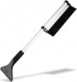 img 4 attached to Car Windshield Snow Brush With Integrated Ice Scraper - Extendable Telescoping Miracle Windshield Ice Scraper -Extends And Retracts From 17 To 24 For Easy Storage-Lightweight Sturdy Aluminum Design