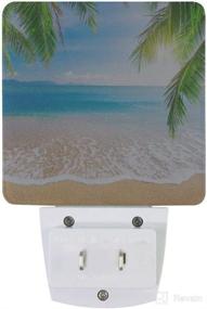 img 2 attached to 🌴 Tropical Ocean Sea Beach Palm Leaves LED Night Light: Auto Sensor Dusk to Dawn Plug-in for Kids, Baby Girls, Boys & Adults - Room4