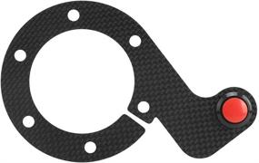 img 4 attached to 🚗 Enhance Your Steering Wheel: Carbon Fiber External Horn Button Kit for 6 Bolts Steering Wheel (Single Button)