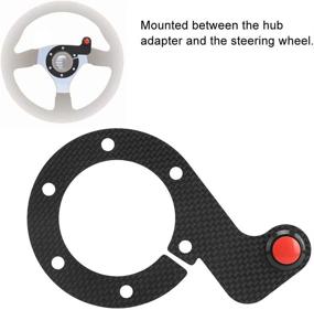 img 2 attached to 🚗 Enhance Your Steering Wheel: Carbon Fiber External Horn Button Kit for 6 Bolts Steering Wheel (Single Button)