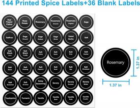 img 1 attached to 180 Spice Labels For Food Containers, Chalkboard Labels Stickers Preprinted Spice Jar Labels, Small Chalk Labels,Pantry Labels For Organizing Storage,Round 144 Printed+36 Blank Stickers For Jars Black