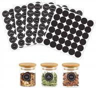 180 spice labels for food containers, chalkboard labels stickers preprinted spice jar labels, small chalk labels,pantry labels for organizing storage,round 144 printed+36 blank stickers for jars black logo