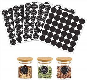 img 4 attached to 180 Spice Labels For Food Containers, Chalkboard Labels Stickers Preprinted Spice Jar Labels, Small Chalk Labels,Pantry Labels For Organizing Storage,Round 144 Printed+36 Blank Stickers For Jars Black