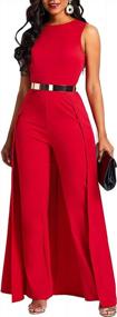 img 4 attached to Women'S Sleeveless High Waisted Elegant Wide Leg Jumpsuit Romper Overlay Outfit