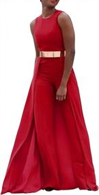 img 3 attached to Women'S Sleeveless High Waisted Elegant Wide Leg Jumpsuit Romper Overlay Outfit