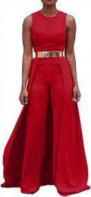 img 2 attached to Women'S Sleeveless High Waisted Elegant Wide Leg Jumpsuit Romper Overlay Outfit