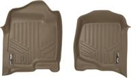 🏞️ maxliner floor mats 1st row liner set tan for 07-13 silverado/sierra-avalanche & 07-14 tahoe-suburban-yukon-yukon xl-escalade logo