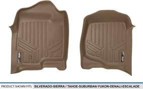 img 1 attached to 🏞️ MAXLINER Floor Mats 1st Row Liner Set Tan for 07-13 Silverado/Sierra-Avalanche & 07-14 Tahoe-Suburban-Yukon-Yukon XL-Escalade