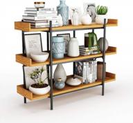 stylish and practical: dewel industrial metal and wood bookcase for home and office storage logo