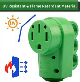 img 2 attached to Upgrade Your RV'S Power Connection With RVGUARD NEMA 14-50R Replacement Female Plug - 125/250V 50A With Disconnect Handle In Green