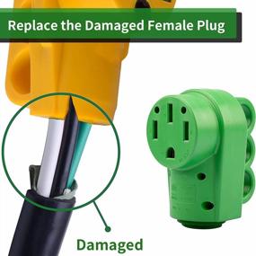img 3 attached to Upgrade Your RV'S Power Connection With RVGUARD NEMA 14-50R Replacement Female Plug - 125/250V 50A With Disconnect Handle In Green