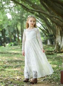 img 2 attached to Bow Dream Vintage Rustic Baptism Girls' Clothing : Dresses