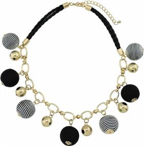 img 2 attached to BOCAR Fashion Collar Necklace With Thread Ball Pendant Earring Jewelry Set For Women