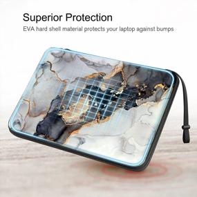 img 1 attached to Waterproof Hard Laptop Sleeve Case For MacBook Pro M1 14-Inch 2021, MacBook Air M2 13.3'' 2022-2018, MacBook Pro M2 13'' 2022-2016, Dell XPS 13, Surface, HP, Acer - Cloudy Marble Design By FINPAC