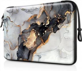 img 4 attached to Waterproof Hard Laptop Sleeve Case For MacBook Pro M1 14-Inch 2021, MacBook Air M2 13.3'' 2022-2018, MacBook Pro M2 13'' 2022-2016, Dell XPS 13, Surface, HP, Acer - Cloudy Marble Design By FINPAC