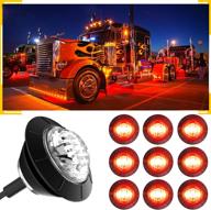 🚨 bjz 3/4'' led trailer marker lights - bright red round 12v leds for waterproof side markers, brake lights, turn signals & tail indicators - 10 pcs with clear lens логотип