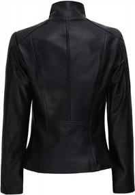img 2 attached to Женские кожаные куртки средней плотности - натуральная черная/коричневая верхняя одежда из овечьей кожи для дам
