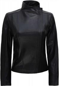 img 3 attached to Женские кожаные куртки средней плотности - натуральная черная/коричневая верхняя одежда из овечьей кожи для дам