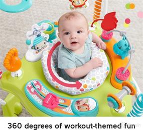 img 2 attached to 🦘 Fisher-Price Fitness Fun Folding Jumperoo: Gym-Themed Infant Activity Center with Adjustable Bouncing Seat, Lights, Music, and Interactive Toys
