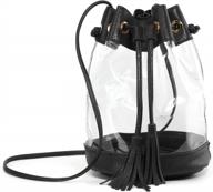 stylish and practical clear crossbody bag with tassel for stadiums - hoxis drawstring bucket bag for women logo