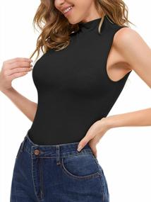 img 2 attached to Comfortable And Stylish: MSBASIC Sleeveless Mock Turtleneck Tank Top For Women