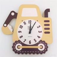 🚧 konjouror excavator kids wall clock for bedroom nursery: 3d cartoon decorative clock with pendulum logo