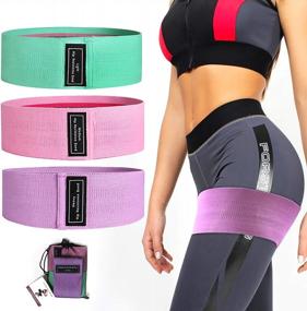 img 4 attached to Non-Slip Elastic Booty Bands For Effective Leg And Butt Workouts - NOSUBO Resistance Bands (3 Pack) For Women And Men. Ideal Fabric Exercise Hip Bands For Gym, Squats, Deadlifts, Yoga, And Sports.