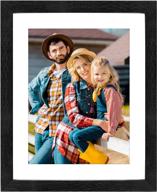 6x8 black picture frame with mat for 8x10 photo wall tabletop display logo