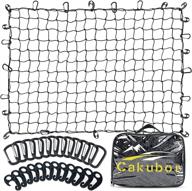 🚚 durable cakubor cargo net for pickup truck bed suv - stretches from 4'x6' to 10'x15' for roof rack - heavy duty bungee net with 4"x4" mesh - compatible with dodge ram, chevy ford, toyota логотип