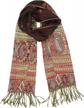 bohemian tribal border pashmina shawl scarf with reversible achillea ethnic design logo