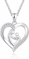 sterling silver love heart necklace: perfect gift for mother and daughter bonding logo