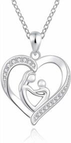 img 4 attached to Sterling Silver Love Heart Necklace: Perfect Gift For Mother And Daughter Bonding