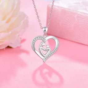 img 2 attached to Sterling Silver Love Heart Necklace: Perfect Gift For Mother And Daughter Bonding