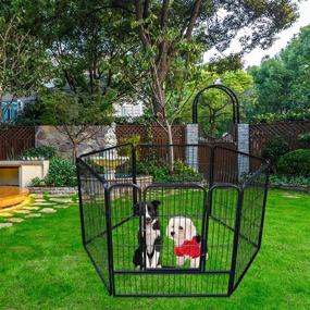 img 2 attached to 🐶 PetierWeit Heavy Duty Metal Dog Playpen- 6 Panel 32 Inch Portable Pet Exercise Pen with Door- Anti-Rust Dog Barrier for Small to Large Dogs- Ideal for Indoor/Outdoor Use- Perfect for RV Camping & Yard Activities- Premium Pet Supplies
