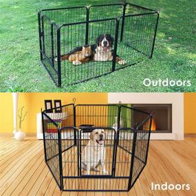 img 3 attached to 🐶 PetierWeit Heavy Duty Metal Dog Playpen- 6 Panel 32 Inch Portable Pet Exercise Pen with Door- Anti-Rust Dog Barrier for Small to Large Dogs- Ideal for Indoor/Outdoor Use- Perfect for RV Camping & Yard Activities- Premium Pet Supplies