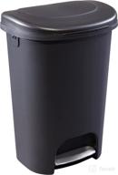rubbermaid classic 13 gallon premium step-on trash can: stylish black waste bin with stainless-steel pedal - perfect for kitchen логотип