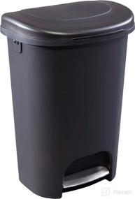 img 4 attached to Rubbermaid Classic 13 Gallon Premium Step-On Trash Can: Stylish Black Waste Bin with Stainless-Steel Pedal - Perfect for Kitchen