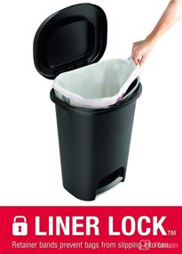 img 1 attached to Rubbermaid Classic 13 Gallon Premium Step-On Trash Can: Stylish Black Waste Bin with Stainless-Steel Pedal - Perfect for Kitchen