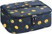 portable travel makeup bag organizer w/ dividers - large storage for women & girls (black lemon) logo
