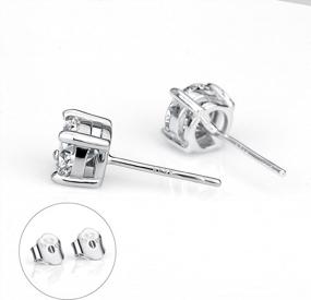 img 2 attached to 14K White Gold Plated Sterling Silver Hypoallergenic Stud Earrings 5-7Mm For Women & Men