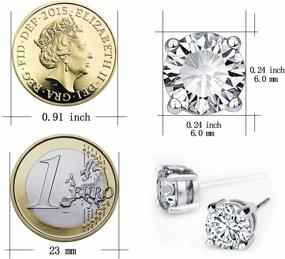 img 3 attached to 14K White Gold Plated Sterling Silver Hypoallergenic Stud Earrings 5-7Mm For Women & Men